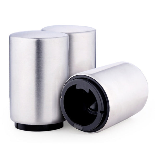 Magnetic Automatic Beer Bottle Cap Opener Stainless Steel Push Down Beer Opener Kitchen Gadgets, Size: 8.5 x 5.2cm, Magnetic Opener