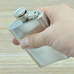 100ml(3.5oz)  Pocket Flagon Outdoor Sports Flat Liquor Flask Camping Ultralight Portable Wearproof Wine Pot(Silver), 100ml(3.5oz)