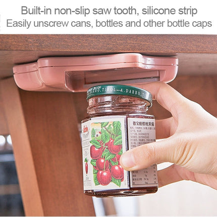 Effortless Bottle Can Opener Under the Kitchen Cabinet Countertop Lid Remover