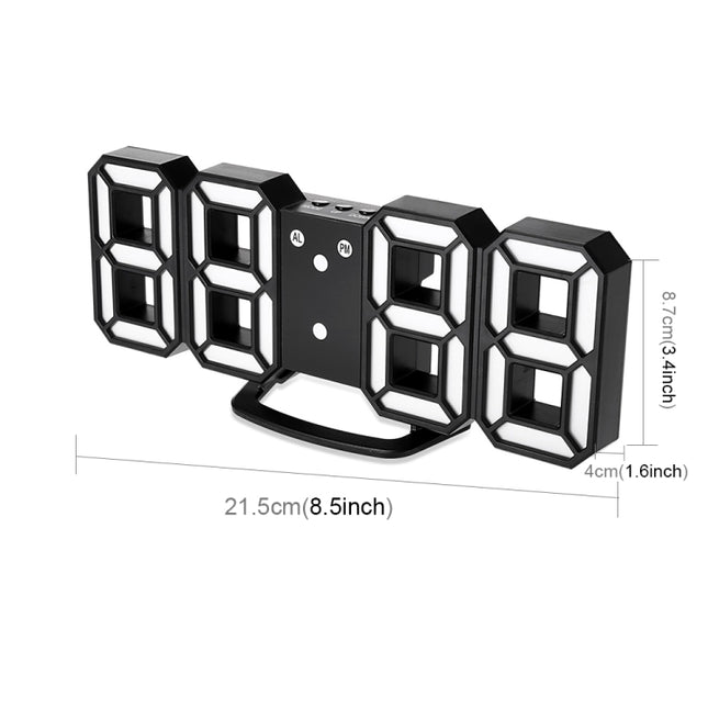 Multi-Function Large 3D LED Digital Wall Alarm Clock with Snooze Function, 12/24 Hours Display for Home, Kitchen, Office, DC 5V, CE Certificated, Black Body White Characters, Black Body Green Characters, Black Body Blue Characters                      ...