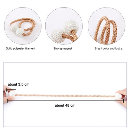 Fashion Adornments Pearl Magnetic Buckle Curtain Strap, Pearl