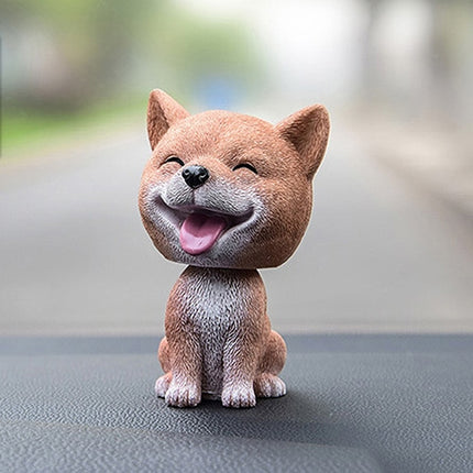 Shaking Head Dog Car Ornaments Resins Lovely Cartoon Dog New Year Gifts with Double-sided Adhesive Tape, Pomeranian Cartoon Dog, Inu Cartoon Dog, Bulldog Cartoon Dog, Husky Dog Cartoon Dog, Corgi Dog Cartoon Dog, White Teddy Cartoon Dog                ...
