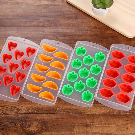 Orange Shaped Silicon Ice Cube Tray / Ice Mold Random Color, Orange Shaped