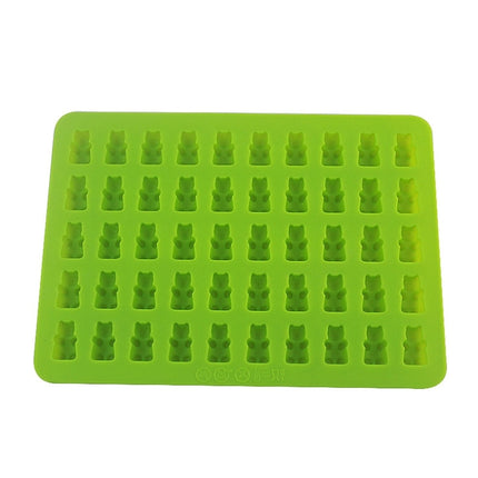 2 PCS 50 Holes Small Bear Chocolate Tray Silicone Mold Cookie Mold Candy Mold, Random Color Delivery, Size: 19*13.7*1cm, 50-Grid
