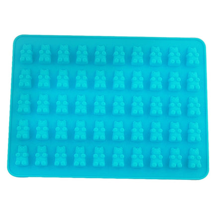 2 PCS 50 Holes Small Bear Chocolate Tray Silicone Mold Cookie Mold Candy Mold, Random Color Delivery, Size: 19*13.7*1cm, 50-Grid