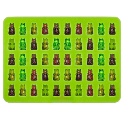 2 PCS 50 Holes Small Bear Chocolate Tray Silicone Mold Cookie Mold Candy Mold, Random Color Delivery, Size: 19*13.7*1cm, 50-Grid
