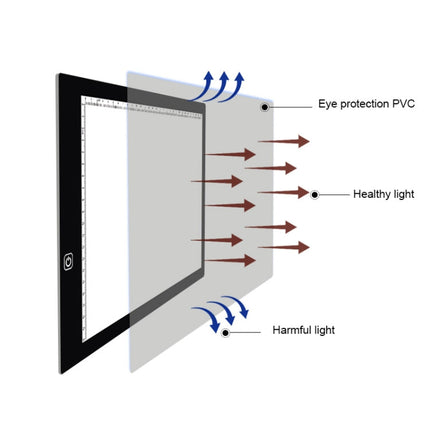 A4 Size LED Three Level of Brightness Dimmable Acrylic Copy Boards for Anime Sketch Drawing Sketchpad, A4