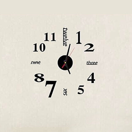 Lovelife WC37130 Acrylic English Digital DIY Stereo Wall Clock Wall Stick Clock