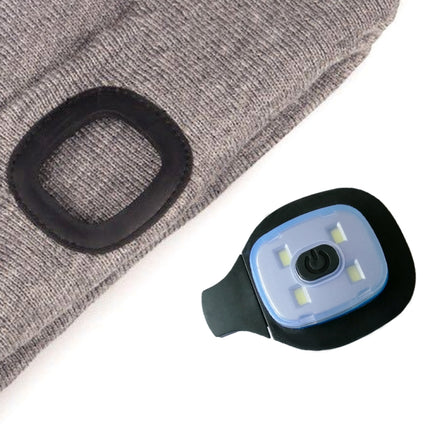 Unisex Warm Winter Polyacrylonitrile Knit Hat Adult Head Cap with 4 LED Lights