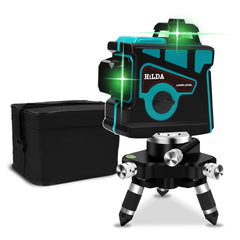 Hilda LS055 Laser Level 12 Lines 3D Self-leveling 360 Cross Horizontal Vertical Level Green Beam