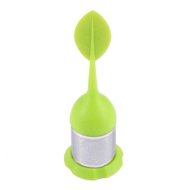 Food Grade Leaf Silicone Make Tea Bag Stainless Steel Tea Strainers, Random Color Delivery