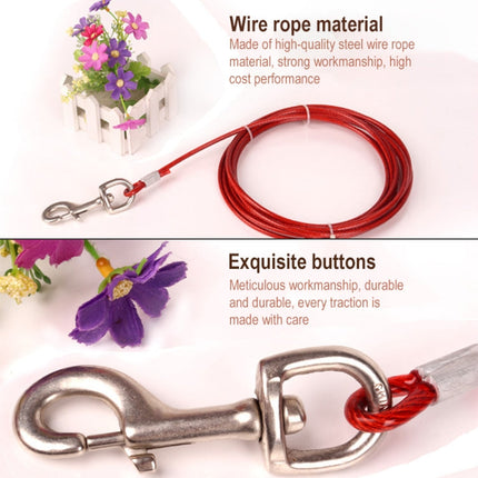 Double-end Steel Wire Rope Pet Dogs 2 in 1 Traction Rope Pet Walking Leads With Handle, Length: 5m,Random Color Delivery, Length: 5m