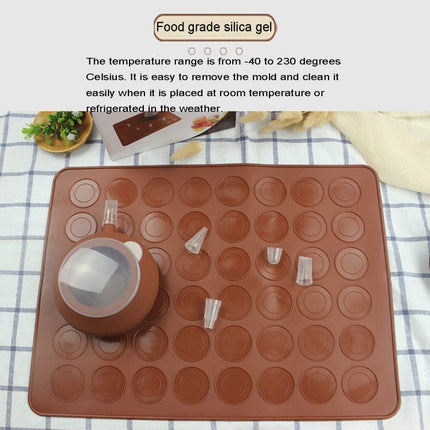 Kitchen Roast Large Size Silicone Pad + Framed Pot + Color Box Baking Macaron Mold Suit