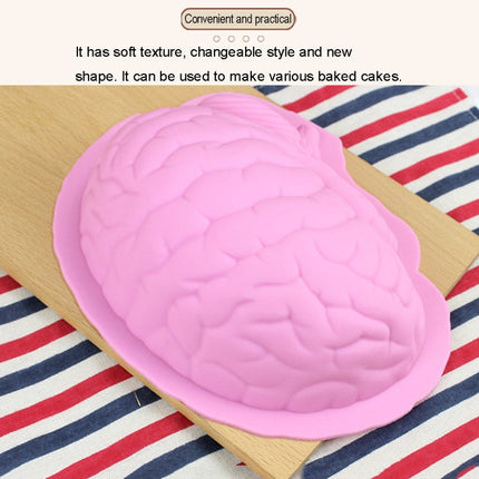 Human Brain Shape Silicone Baking Halloween Cake Mold Pudding Dessert Mold, Brain Shape