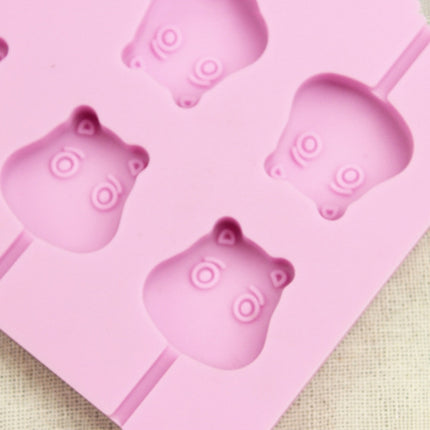 12-Capacity DIY Silicone Chocolate Molds(Lollipop Shape), Lollipop Shape, Cherry Blossoms Shape, Cow Shape
