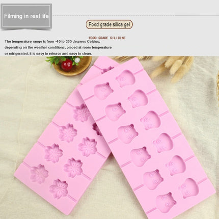 12-Capacity DIY Silicone Chocolate Molds(Lollipop Shape), Lollipop Shape, Cherry Blossoms Shape, Cow Shape