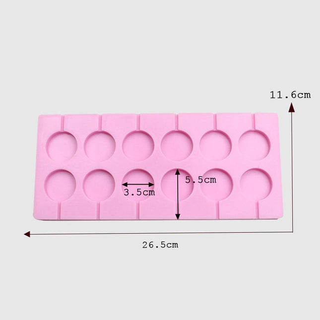 12-Capacity DIY Silicone Chocolate Molds(Lollipop Shape), Lollipop Shape, Cherry Blossoms Shape, Cow Shape