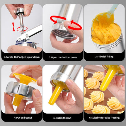 Multifunctional  Household Cookie Biscuit Machine Tool Mold Decorating Mounted DIY Baking with 20 Moulds & 4 Nozzles, Multi-function silver