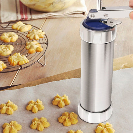 Multifunctional  Household Cookie Biscuit Machine Tool Mold Decorating Mounted DIY Baking with 20 Moulds & 4 Nozzles, Multi-function silver