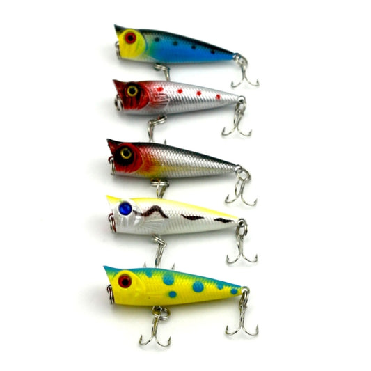 HENGJIA Artificial Fishing Lures Popper Bionic Fishing Bait with Hooks, Length: 5 cm, Random Color Delivery, Length: 5 cm