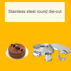12 PCS / Set Stainless Steel Round Shape Cutting Mould Mousse Cake Doughnut Baking Tools, Round Shape(12 PCS / Set)