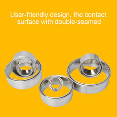 12 PCS / Set Stainless Steel Round Shape Cutting Mould Mousse Cake Doughnut Baking Tools, Round Shape(12 PCS / Set)