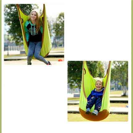 Adult and Children All-cotton Canvas Swing Outdoor Swing Frame Hanging Hammock, Size: 55*75*145cm, Random Color Delivery