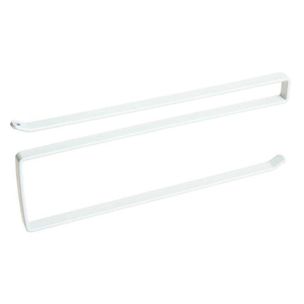 Stainless Metal Kitchen Toilet Paper Towel Rack Paper Towel Roll Holder Cabinet Hanging Shelf Preservative Film Storage Rack,Size: 26*10.8*1.5cm, White