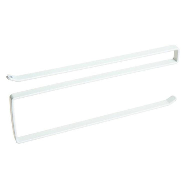 Stainless Metal Kitchen Toilet Paper Towel Rack Paper Towel Roll Holder Cabinet Hanging Shelf Preservative Film Storage Rack,Size: 26*10.8*1.5cm, White
