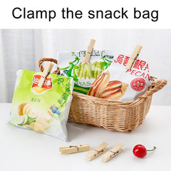 100pcs Multi-function Mini Bamboo Clothes Photo Paper Peg Clothespin Laundry Hanger Clip, Bamboo