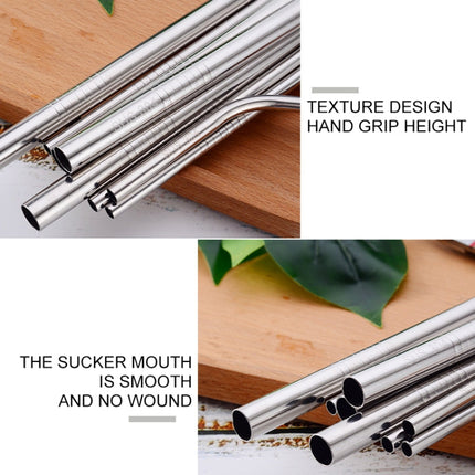 5pcs Reusable Stainless Steel Straight Drinking Straw + Cleaner Brush Set Kit,  215*8mm, 215*8mm (Straight)