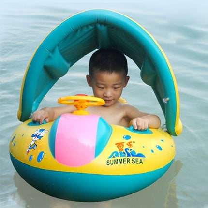 Inflatable Swimming Safety Seat Sunshade Boat Ring for Baby Children, Inflated Size: 72cm x 65cm x 58cm, Seat Boat