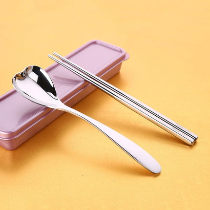 3 in 1 304 Stainless Steel Frosted Portable Outdoor Tableware for Children