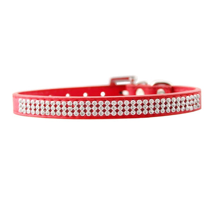PU Diamond Studded Pet Collar Dog Collar Pet Products, Size: M, 2 * 42cm