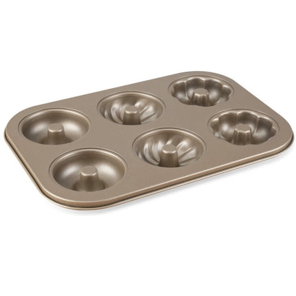 3 Flowers Type Donuts Cookie Mold Gold 6 Cups Cake Mold Baking Mold Cake Tools Bakeware Kitchen Accessories, 3 Flowers Type