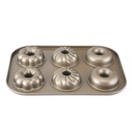 3 Flowers Type Donuts Cookie Mold Gold 6 Cups Cake Mold Baking Mold Cake Tools Bakeware Kitchen Accessories, 3 Flowers Type