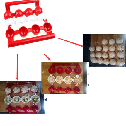 Useful Newbie Meatballs Fish Balls Kitchen Homemade Stuffed Meatballs Maker Home Cooking Tools, ABS Red