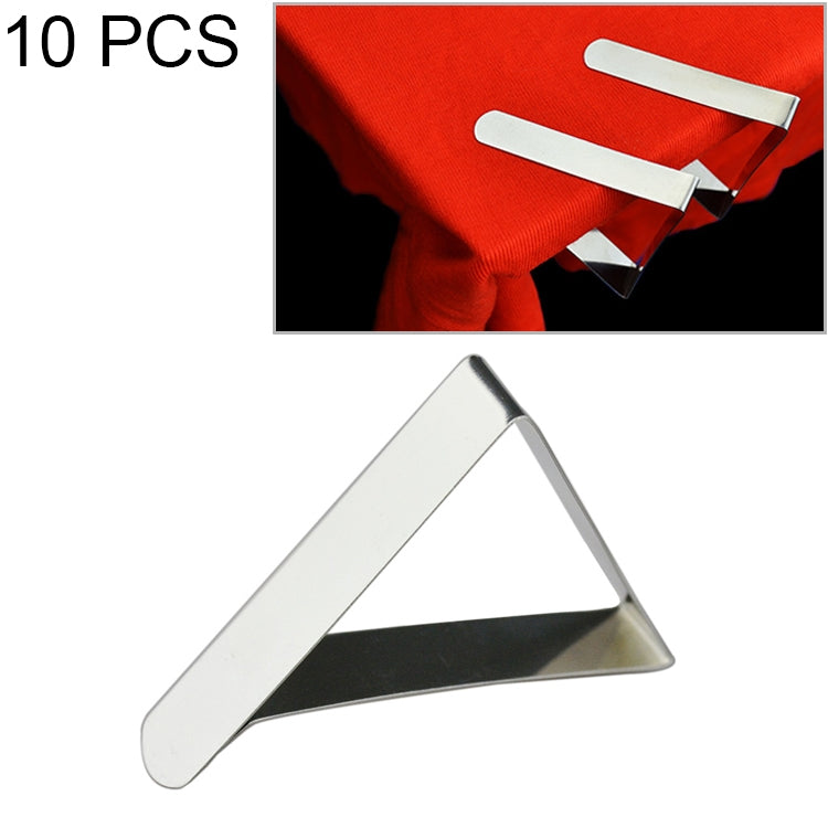 10 PCS Stainless Steel Tablecloth Clip Adjustable Triangle Clamp Holder, 10 PCS