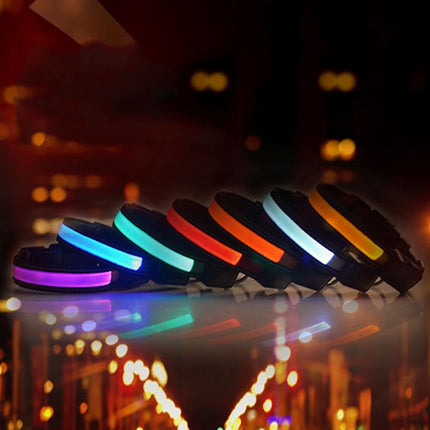 Medium and Large Dog Pet Solar + USB Charging LED Light Collar, Neck Circumference Size: L, 50-60cm, Size: L