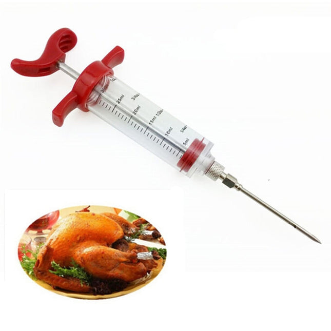 Creative Kitchen Tools Condiment Syringe Turkey Needle Barbecue Sauce Syringes Cooking Tools, Plastic Marinade Injector