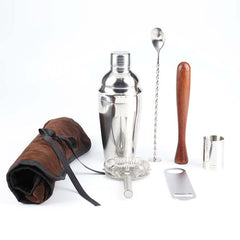 7 in 1 Stainless Steel Wine Cocktail Shaker Tools Set with Cloth Bag, Capacity: 750ml, 750ml
