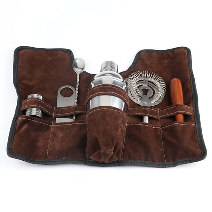 7 in 1 Stainless Steel Wine Cocktail Shaker Tools Set with Cloth Bag, Capacity: 750ml, 750ml