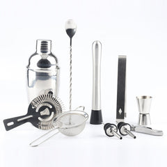 11 in 1 Stainless Steel Cocktail Shaker Tools Set with Wooden Mount, Capacity: 750ml, 750ml