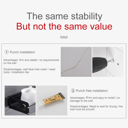 40cm 6 Hooks Kitchen Multi-function Wall Hanging Holder Seasoning Storage Rack, 40cm 6 Hooks(Silver)