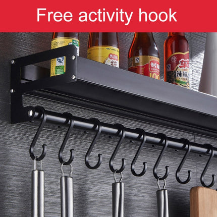 40cm Kitchen Multi-function Wall Hanging Holder Seasoning Storage Rack, 40cm(Black)