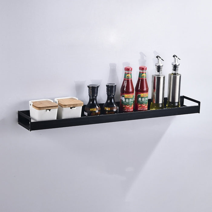 60cm Kitchen Multi-function Wall Hanging Holder Seasoning Storage Rack, 60cm(Black)