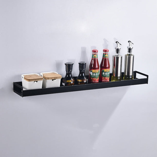 70cm Kitchen Multi-function Wall Hanging Holder Seasoning Storage Rack, 70cm(Black)