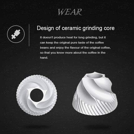 Portable Conical Burr Mill Manual Stainless Steel Bean Pepper Hand Crank Coffee Grinder, Gift Box Package, Coffee Bean Grinder
