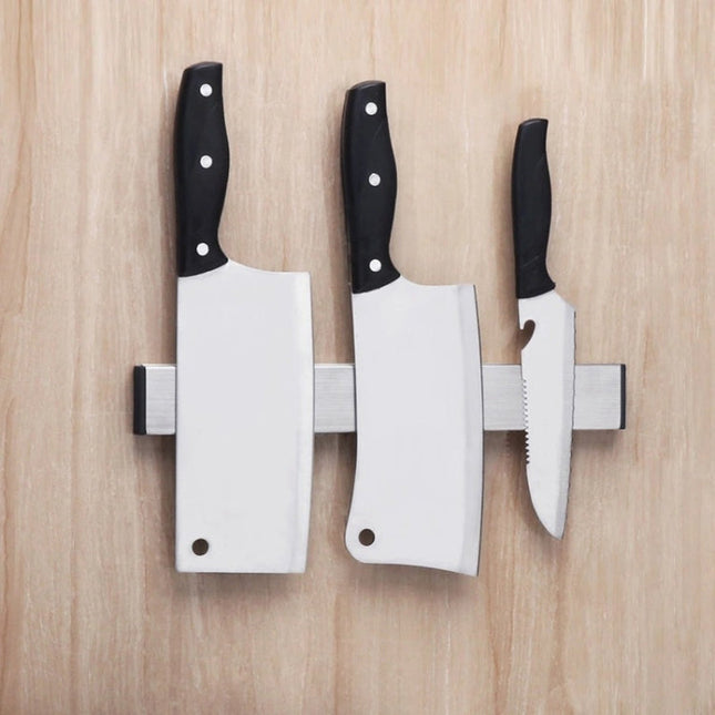 Kitchen Free Punching Wall-mounted 304 Stainless Steel Magnetic Knife Holder, Size:31x4x1.5cm, Size:31x4x1.5cm