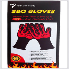 2 Layer Fire Protection Portable Silicone Anti-skidding High Temperature Resistance Cooking Baking Barbecue Gloves, Size: 28-33 cm